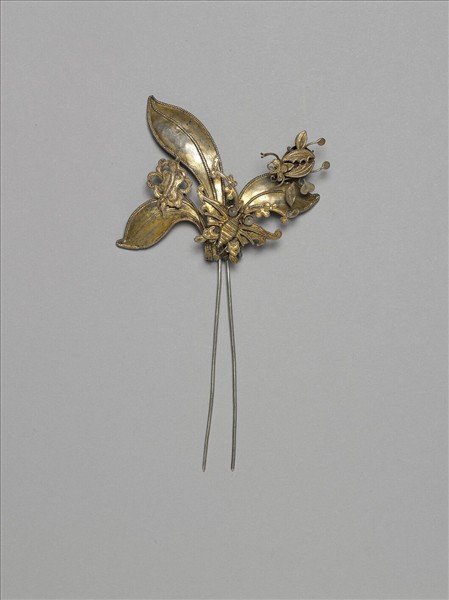 銀銅合金花蝶釵