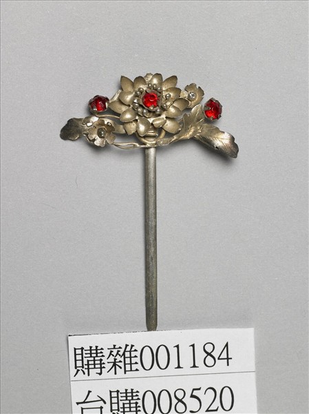 銀銅合金花卉簪