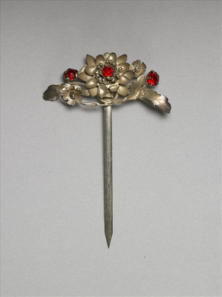 銀銅合金花卉簪