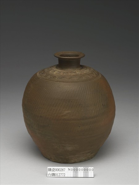 16~17世紀 越南素燒繩紋小口罐