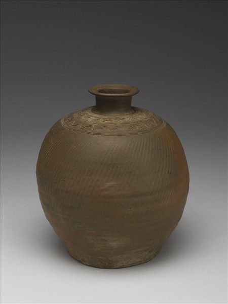16~17世紀 越南素燒繩紋小口罐