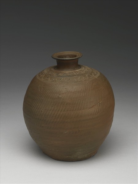 16~17世紀 越南素燒繩紋小口罐