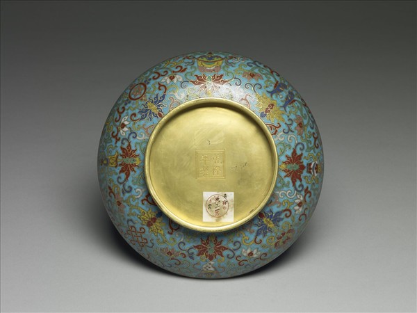 掐絲琺瑯梵文盤