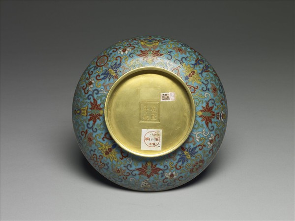 掐絲琺梵文瑯盤