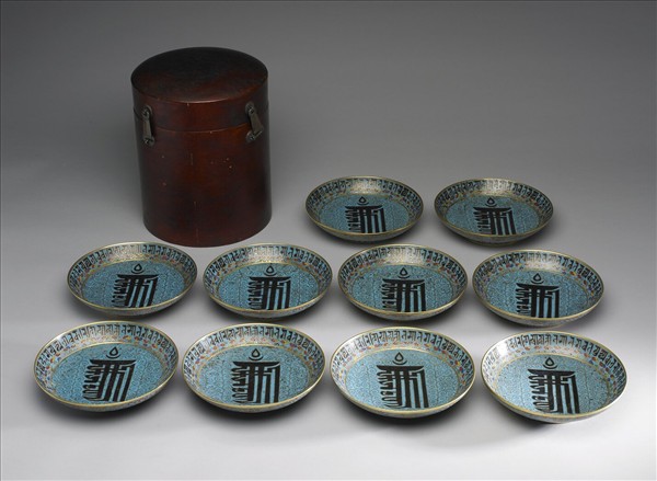 掐絲琺瑯梵文盤