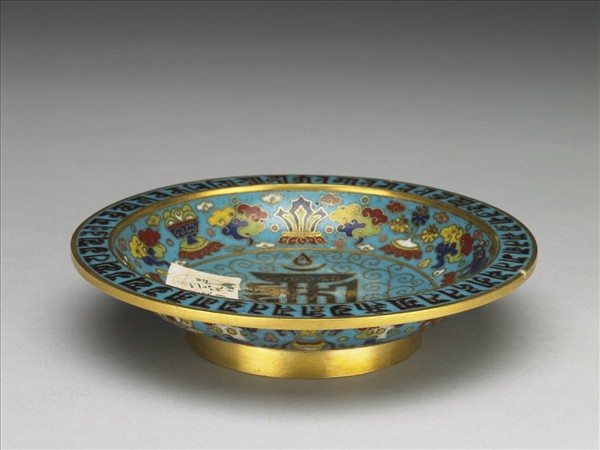 掐絲琺瑯梵文碟