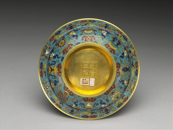 掐絲琺瑯梵文碟