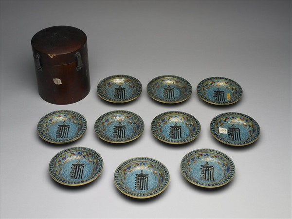 掐絲琺瑯梵文碟