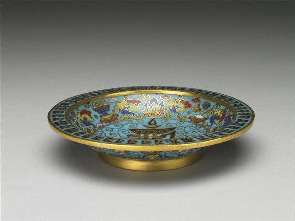 掐絲琺瑯梵文碟