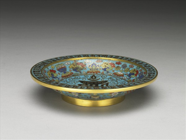 掐絲琺瑯梵文碟
