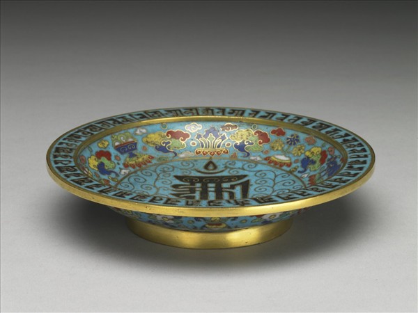 掐絲琺瑯梵文碟