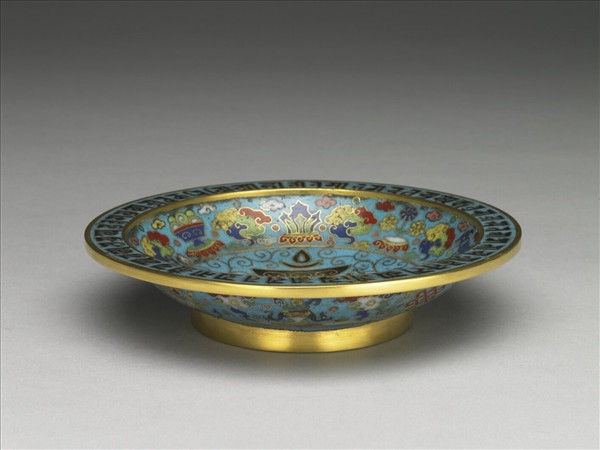 掐絲琺瑯梵文碟