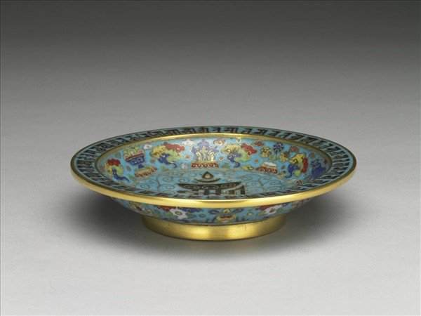 掐絲琺瑯梵文碟