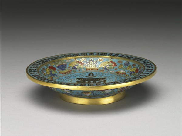 掐絲琺瑯梵文碟