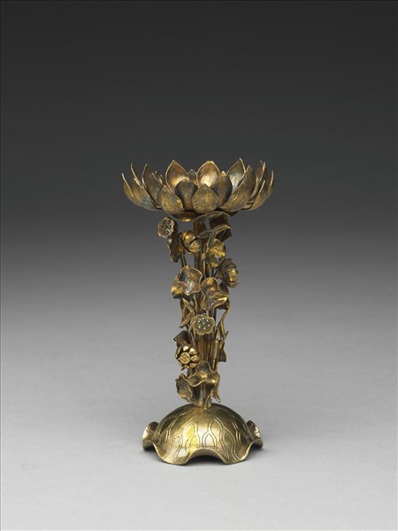 鎏金蓮座燭台