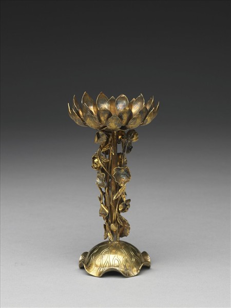 鎏金蓮座燭台