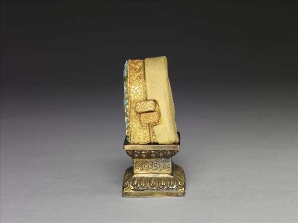 嵌松石金佛鍋 內供無量壽佛善業泥像