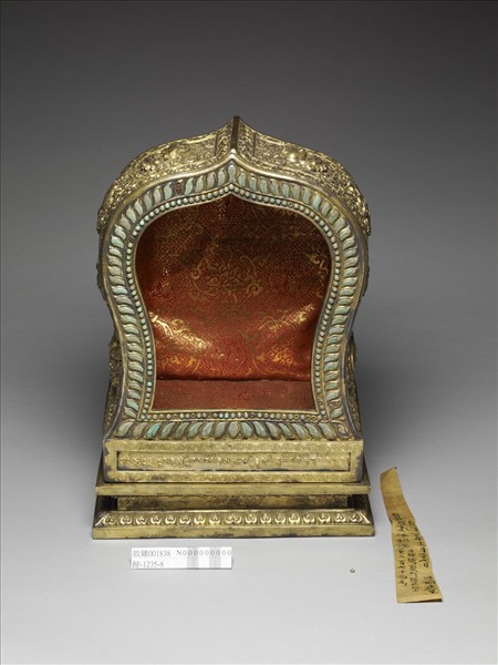 銀鎏金嵌松石佛龕