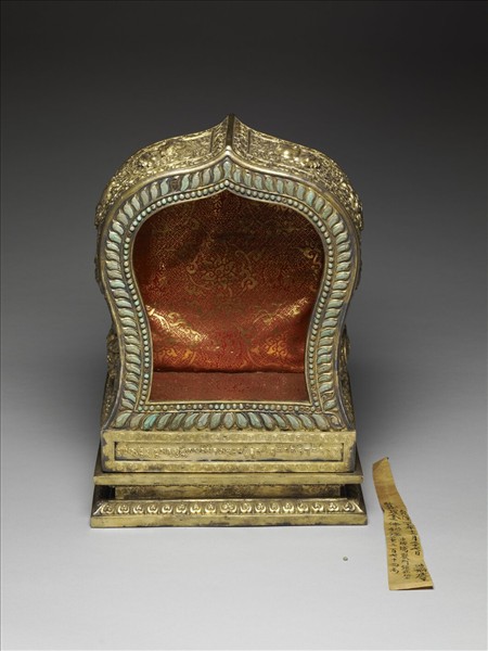 銀鎏金嵌松石佛龕