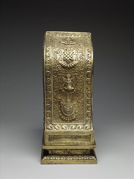 銀鎏金嵌松石佛龕