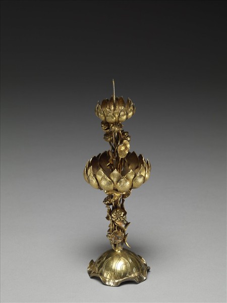 鎏金蓮座燭台