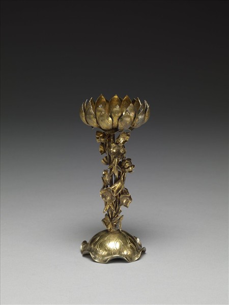 鎏金蓮座燭台