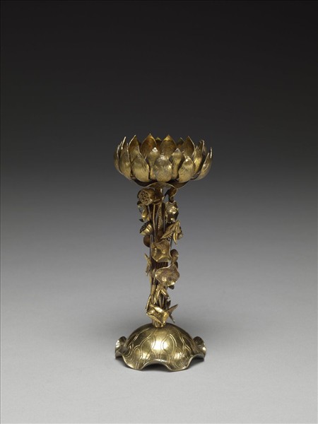 鎏金蓮座燭台
