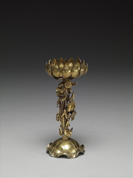 鎏金蓮座燭台