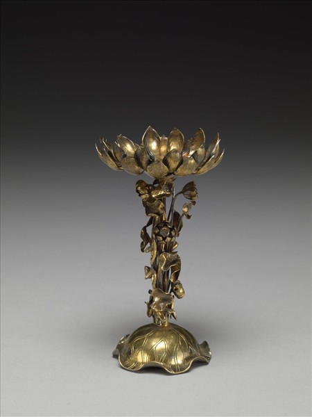 鎏金蓮座燭台