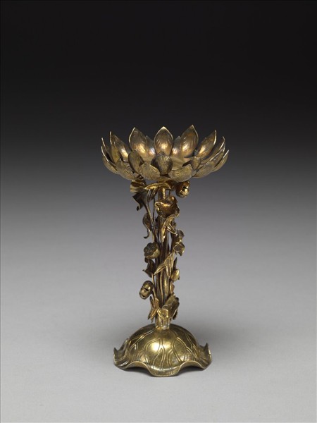 鎏金蓮座燭台
