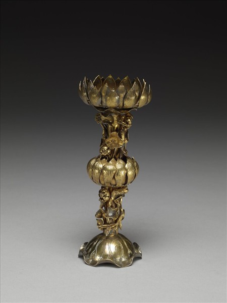 鎏金蓮座燭台