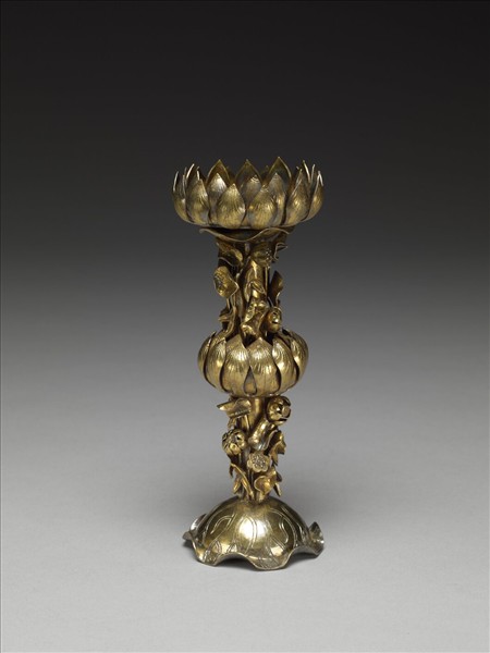 鎏金蓮座燭台