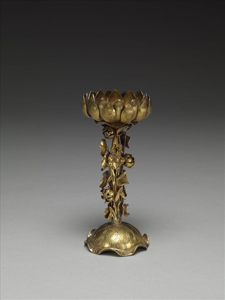 鎏金蓮座燭台