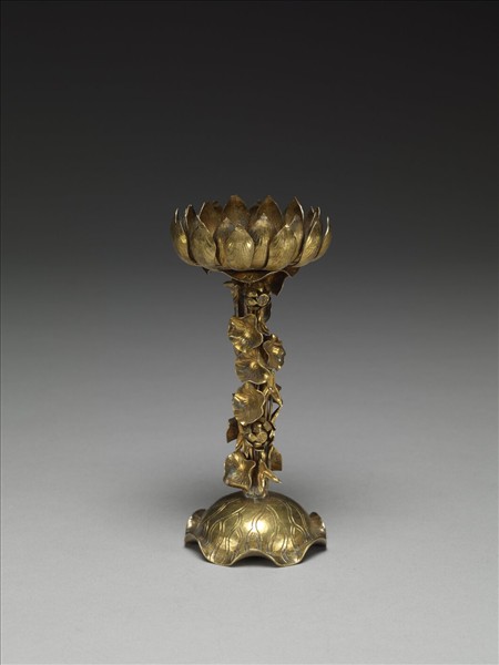 鎏金蓮座燭台