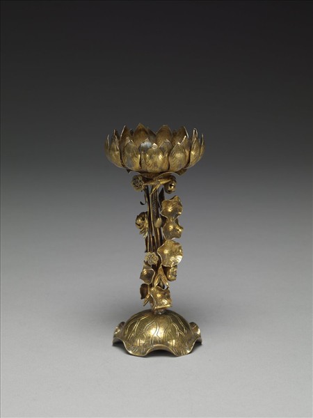 鎏金蓮座燭台