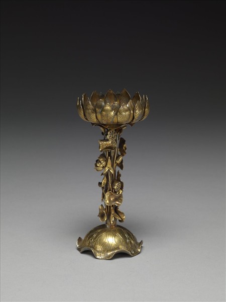 鎏金蓮座燭台