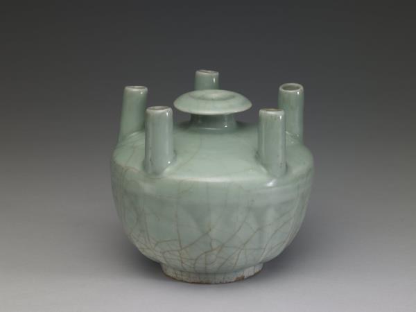 龍泉窯 青瓷五管瓶