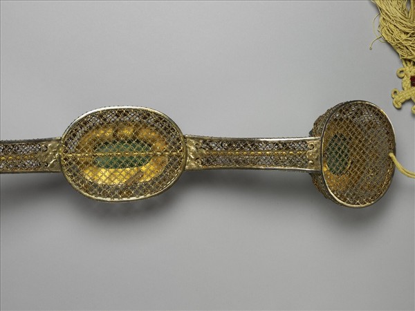 鍍金纍絲鑲翠玉太平有象銀如意