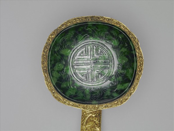 銀包金三鑲翠玉如意