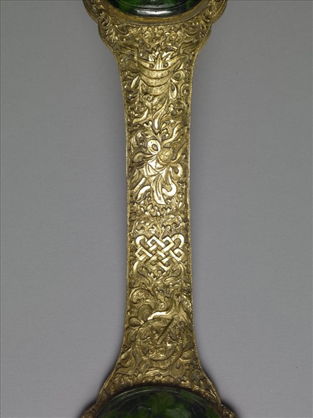 銀包金三鑲翠玉如意