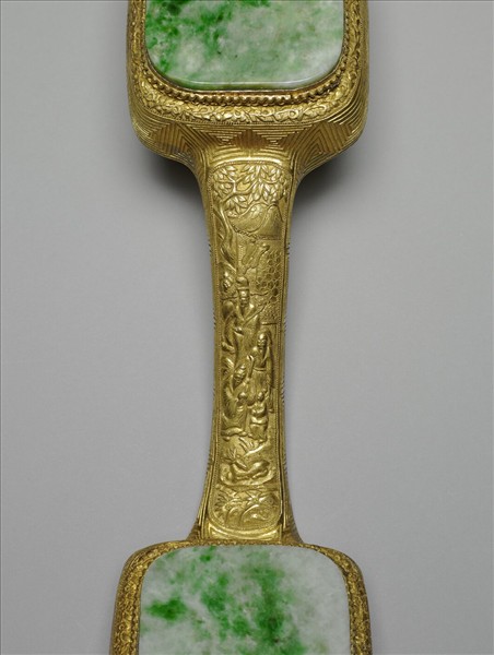 銀鍍金嵌玉石如意