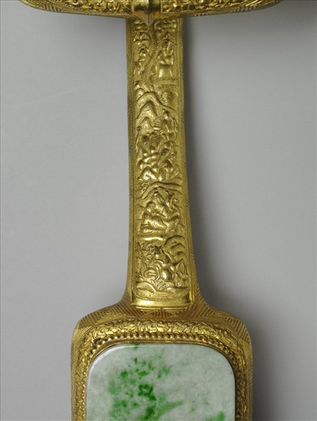 銀鍍金嵌玉石如意