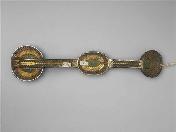 鍍金纍絲鑲翠玉太平有象銀如意