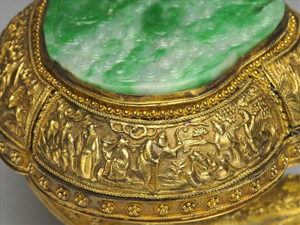 銀鍍金嵌玉石如意