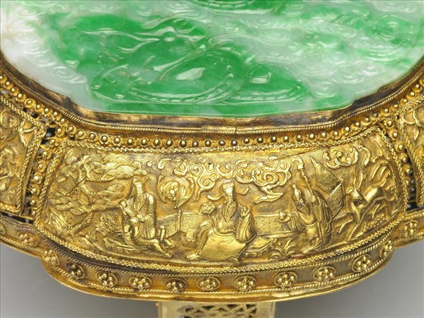 銀鍍金嵌玉石如意