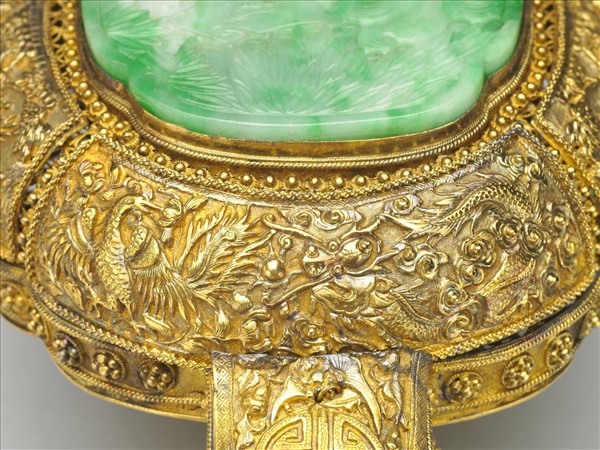 銀鍍金嵌玉石如意