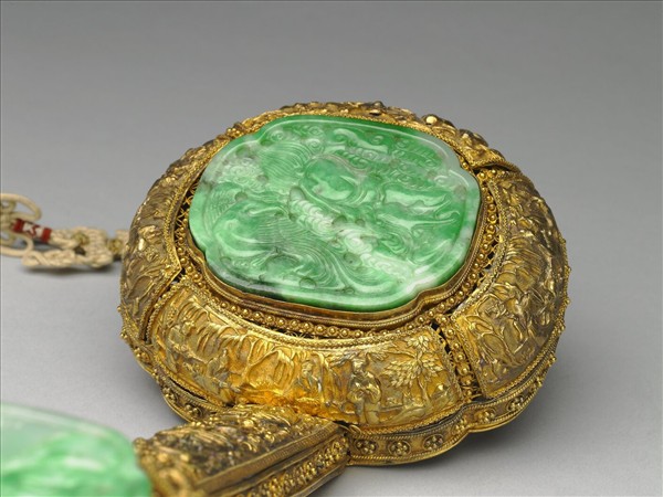 銀鍍金嵌玉石如意