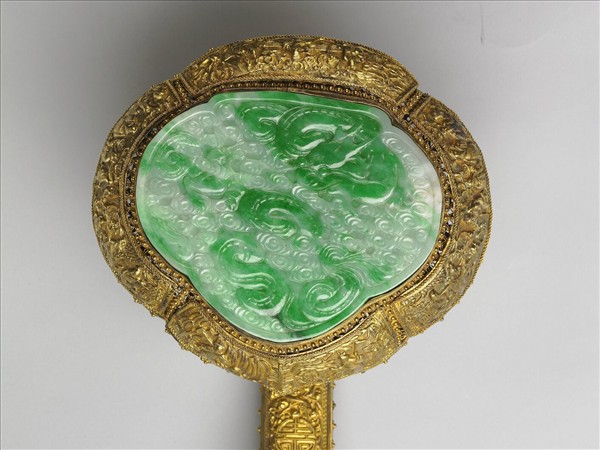 銀鍍金嵌玉石如意