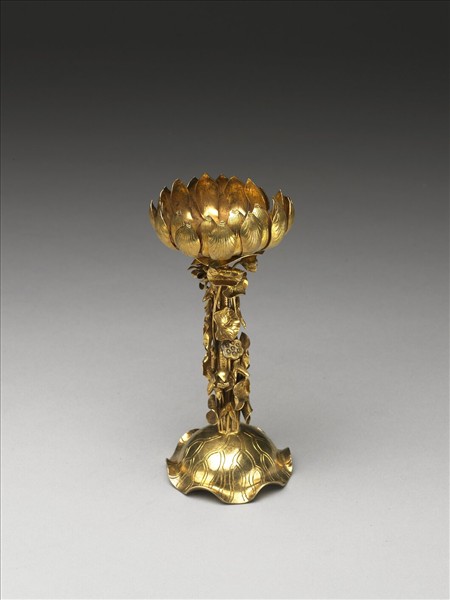 鎏金蓮座燭台