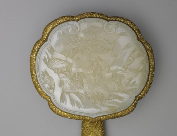 銀鍍金嵌玉如意